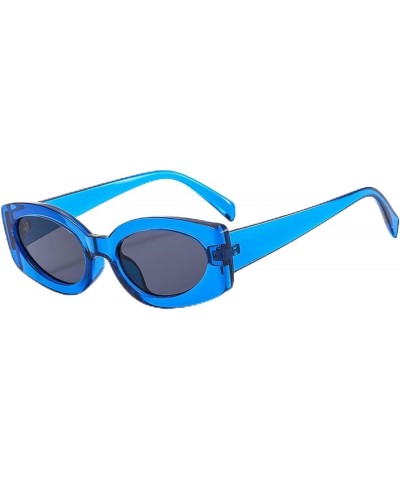 Oval Frame Hip-hop Outdoor Beach Men And Women Fashion Sunglasses Gift B $16.16 Designer