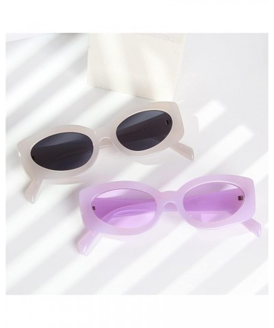 Oval Frame Hip-hop Outdoor Beach Men And Women Fashion Sunglasses Gift B $16.16 Designer