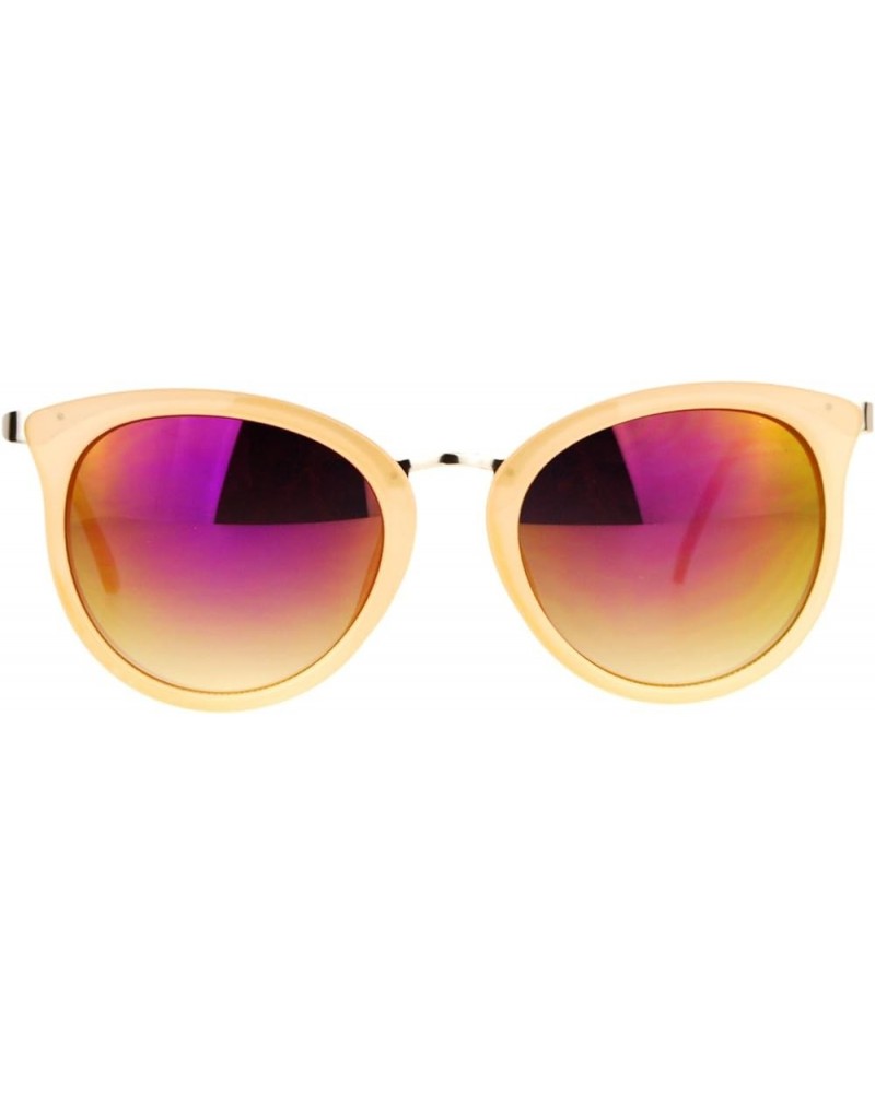 Womens Sunglasses Round Butterfly Fashion Shades Mirror Lens UV 400 Peach (Purple Mirror) $9.25 Butterfly