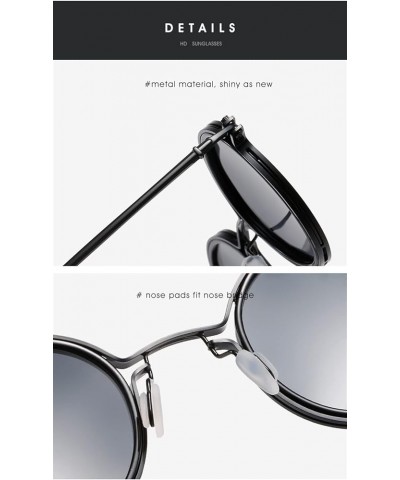 Retro Round Frame Metal Outdoor Vacation Trends Sunglasses for Men and Women (Color : C, Size : 1) 1 B $11.97 Designer