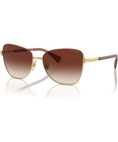 Women's Ra4146 Butterfly Sunglasses Shiny Gold/Gradient Brown $57.50 Butterfly