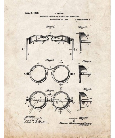 Antiglare Shield For Goggles And Sunglasses Patent Print (13" x 19") M12242 5" x 7" Old Look $13.70 Designer