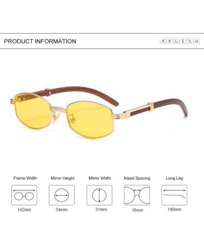 Small Square Sunglasses Men Vintage Classic Sun Glasses Female Luxury Wood Legs Eyewear UV400 B01 Grey $58.73 Sport