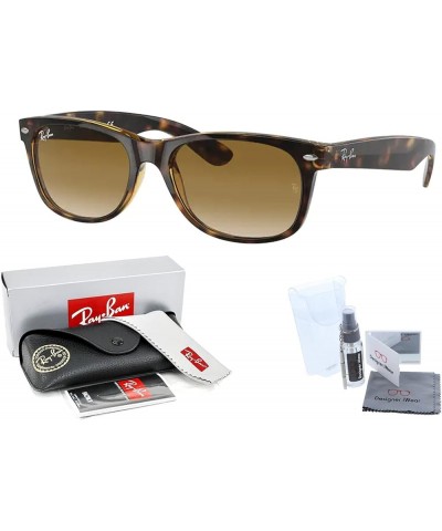 RB2132 NEW WAYFARER Sunglasses For Men For Women + BUNDLE with Designer iWear Eyewear Care Kit Light Havana/Clear Gradient Br...