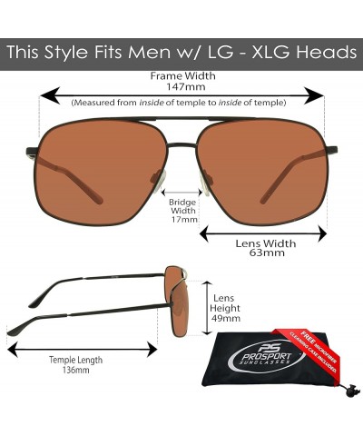 Aviator Big & Tall Sunglass Mens Oversize Extra Large & Wide Fit Polarized Available Atlas - Hd W/ Black Frame $12.23 Aviator