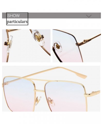 Vintage Square Sunglasses Women Men Metal Eyewear Men Brown Grey UV400 Gold-blue Pink $24.68 Rectangular