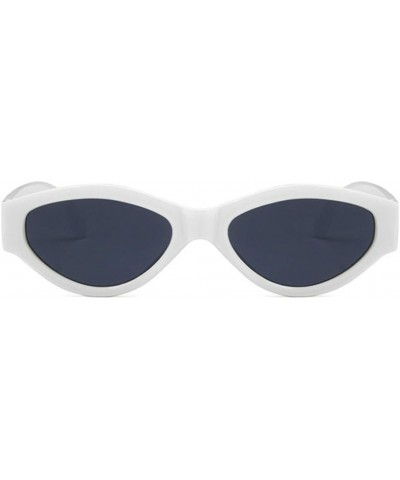 Unisex Sunglasses Retro Bright Black Grey Drive Holiday Oval Non-Polarized UV400 White Grey $6.59 Oval