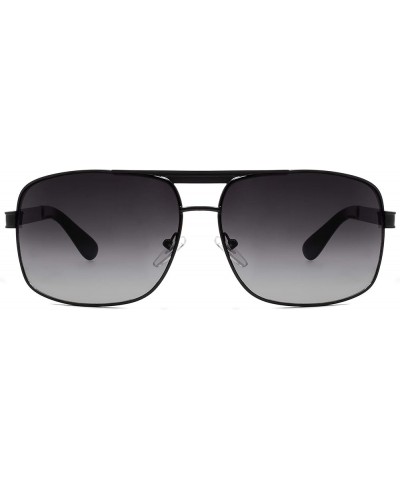 Oversized Square Aviator Gradient Sunglasses For Men 100% UV Protection Black Frame-black Lens $12.25 Oversized