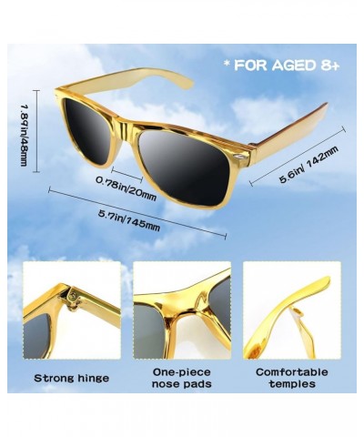 8 Pack Metallic Neon Color Party Favor Supplies Unisex Sunglasses, UV400 Protection Metallic Gold $10.78 Square