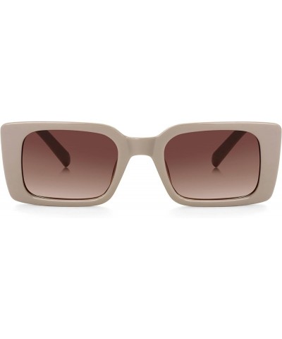 Rectangle Sunglasses for Women Men Vintage Fashion Sun Glasses Brown Frame/Gradient Brown $9.17 Rectangular