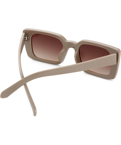 Rectangle Sunglasses for Women Men Vintage Fashion Sun Glasses Brown Frame/Gradient Brown $9.17 Rectangular