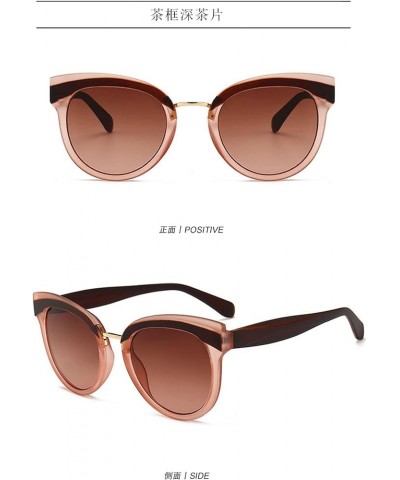 Cat Eye Ladies Sunglasses Sunglasses Color Matching Color European and American Trend Fashion Big Frame Sunglasses Tea Box Da...