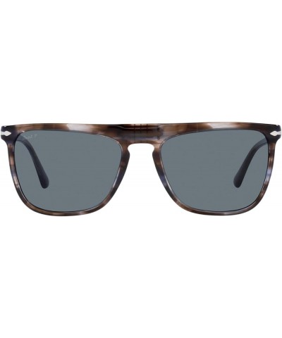 Unisex Sunglasses Black Frame, Green Lenses, 56MM Striped Blue/Dark Blue Polarized $150.59 Rectangular