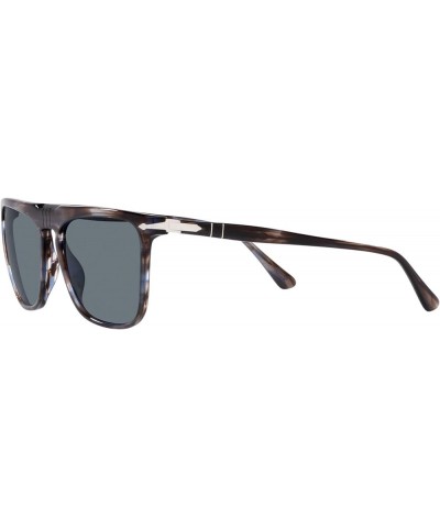 Unisex Sunglasses Black Frame, Green Lenses, 56MM Striped Blue/Dark Blue Polarized $150.59 Rectangular