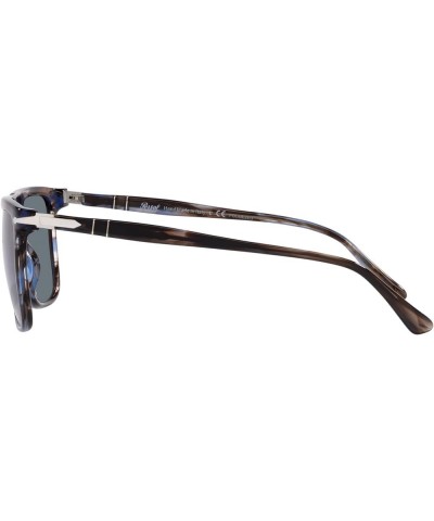 Unisex Sunglasses Black Frame, Green Lenses, 56MM Striped Blue/Dark Blue Polarized $150.59 Rectangular