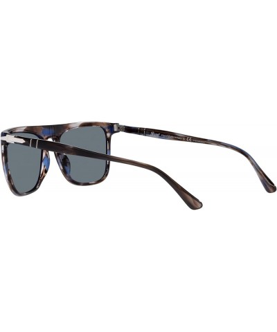 Unisex Sunglasses Black Frame, Green Lenses, 56MM Striped Blue/Dark Blue Polarized $150.59 Rectangular