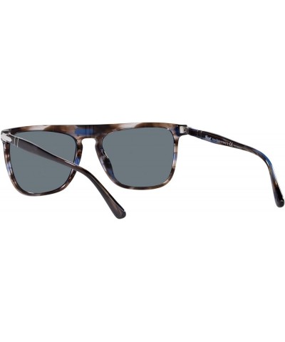 Unisex Sunglasses Black Frame, Green Lenses, 56MM Striped Blue/Dark Blue Polarized $150.59 Rectangular