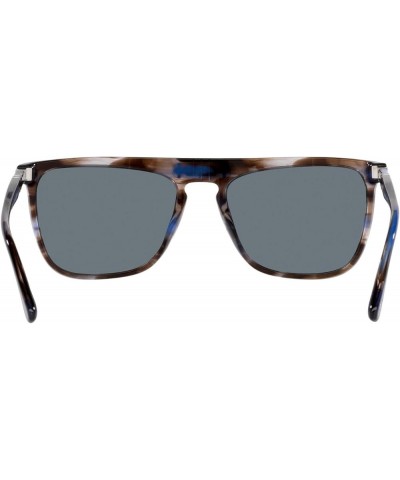 Unisex Sunglasses Black Frame, Green Lenses, 56MM Striped Blue/Dark Blue Polarized $150.59 Rectangular