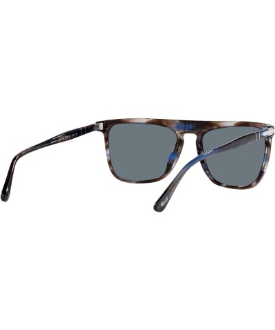 Unisex Sunglasses Black Frame, Green Lenses, 56MM Striped Blue/Dark Blue Polarized $150.59 Rectangular