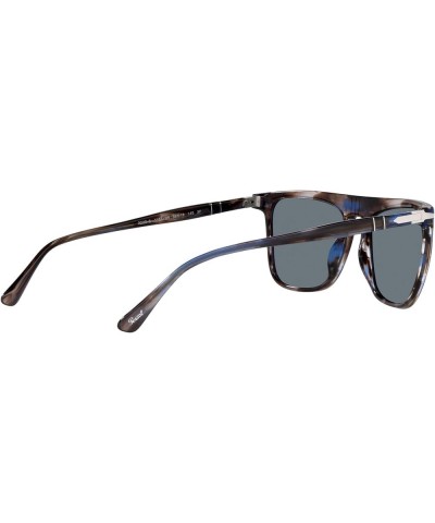 Unisex Sunglasses Black Frame, Green Lenses, 56MM Striped Blue/Dark Blue Polarized $150.59 Rectangular