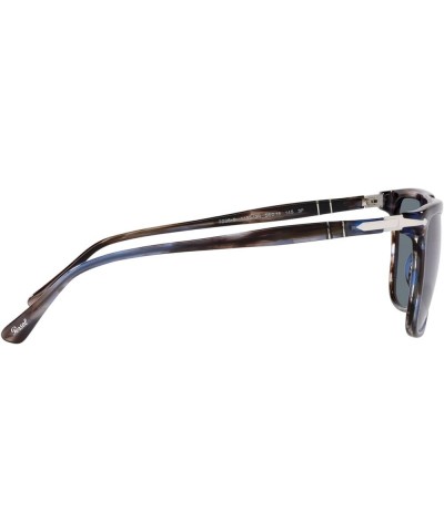 Unisex Sunglasses Black Frame, Green Lenses, 56MM Striped Blue/Dark Blue Polarized $150.59 Rectangular