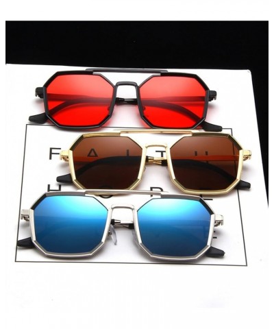 Punk Men's Sunglasses Fashion Metal Sunglasses Holiday Beach Decorative Sunglasses (Color : E, Size : 1) 1 H $16.05 Designer