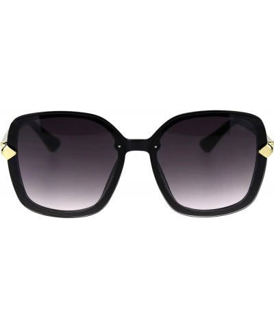 Womens Exposed Lens Oversize Plastic Frame Butterfly Chic Diva Sunglasses Black Smoke $9.33 Wayfarer