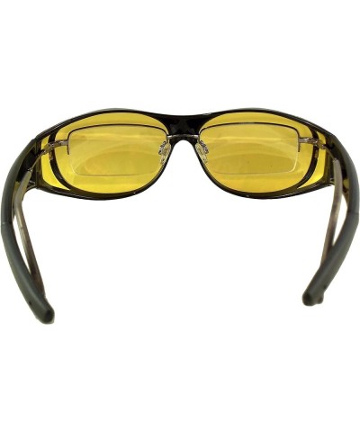 Night Driving Wear Over Glasses Yellow Lens Fit Over Glasses Black Frame With Case $12.30 Wayfarer