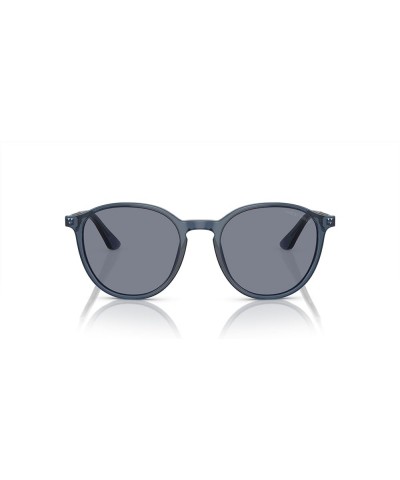 Man Sunglasses Trasparent Blue Frame, Blue Lenses, 51MM Trasparent Blue $72.66 Round