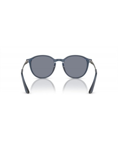 Man Sunglasses Trasparent Blue Frame, Blue Lenses, 51MM Trasparent Blue $72.66 Round