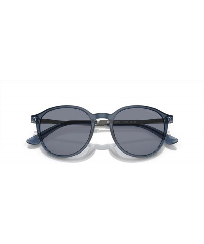 Man Sunglasses Trasparent Blue Frame, Blue Lenses, 51MM Trasparent Blue $72.66 Round