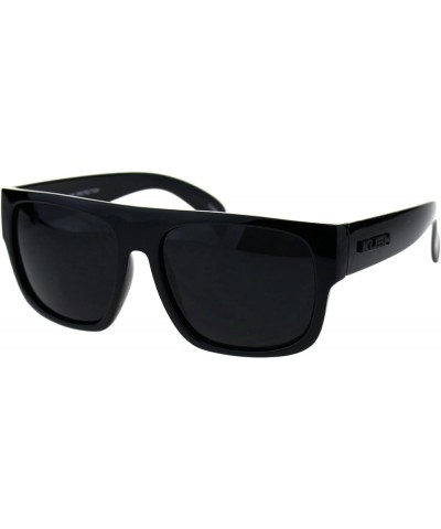 KUSH Sunglasses Mens Dark Lens Black Square Frame Shades UV 400 Shiny Black Black $9.51 Wayfarer