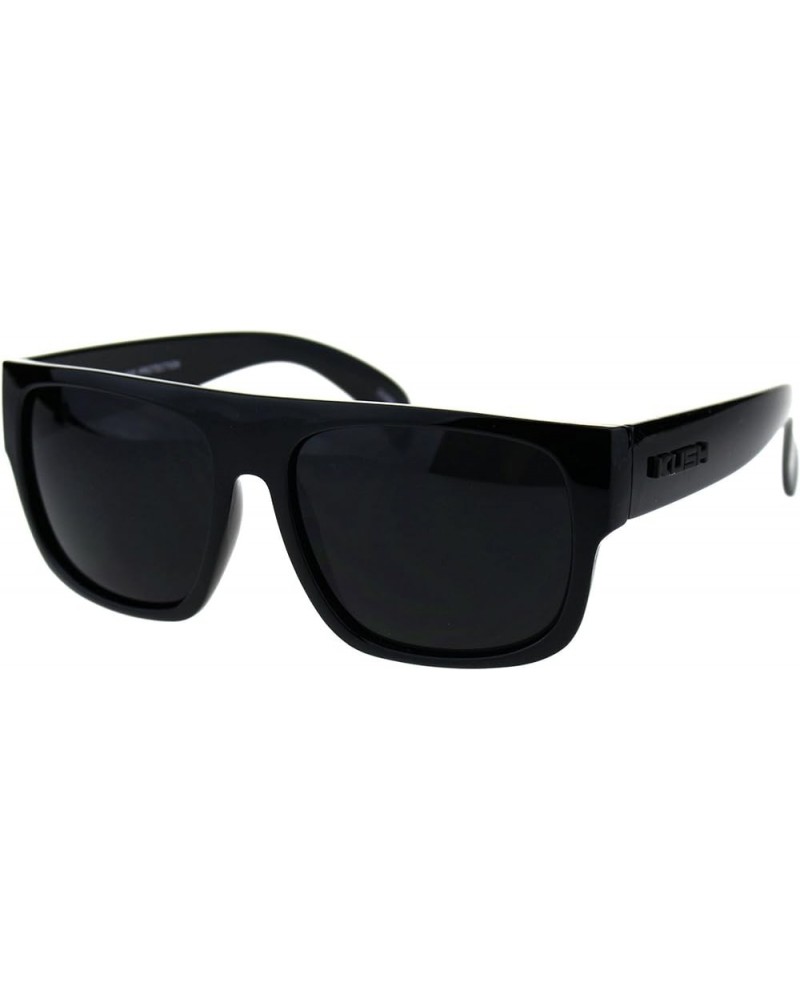 KUSH Sunglasses Mens Dark Lens Black Square Frame Shades UV 400 Shiny Black Black $9.51 Wayfarer