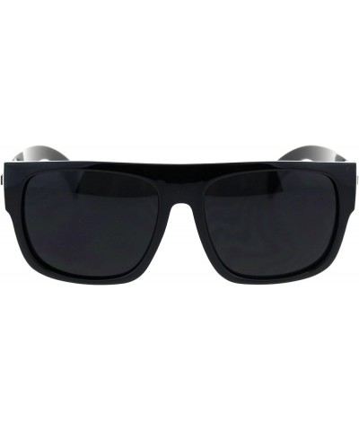 KUSH Sunglasses Mens Dark Lens Black Square Frame Shades UV 400 Shiny Black Black $9.51 Wayfarer