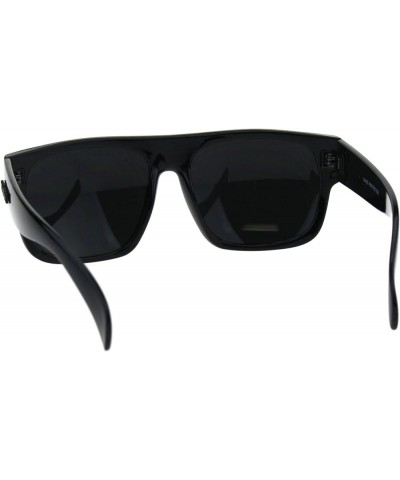 KUSH Sunglasses Mens Dark Lens Black Square Frame Shades UV 400 Shiny Black Black $9.51 Wayfarer