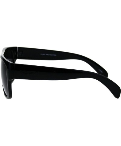 KUSH Sunglasses Mens Dark Lens Black Square Frame Shades UV 400 Shiny Black Black $9.51 Wayfarer