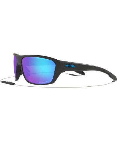 Men's OO9416 Split Shot Rectangular Sunglasses Matte Black/Blue Icon/Prizm Sapphire Polarized $107.25 Rectangular