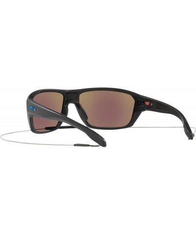 Men's OO9416 Split Shot Rectangular Sunglasses Matte Black/Blue Icon/Prizm Sapphire Polarized $107.25 Rectangular