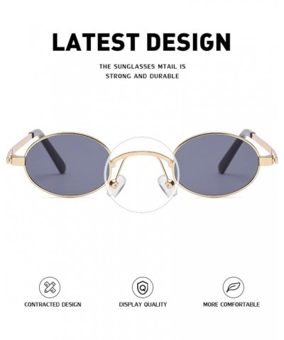 Small Frame Punk Retro Round Frame Sunglasses Men and Women Decoration (Color : D, Size : Medium) Medium E $18.86 Round