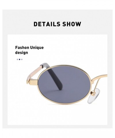 Small Frame Punk Retro Round Frame Sunglasses Men and Women Decoration (Color : D, Size : Medium) Medium E $18.86 Round