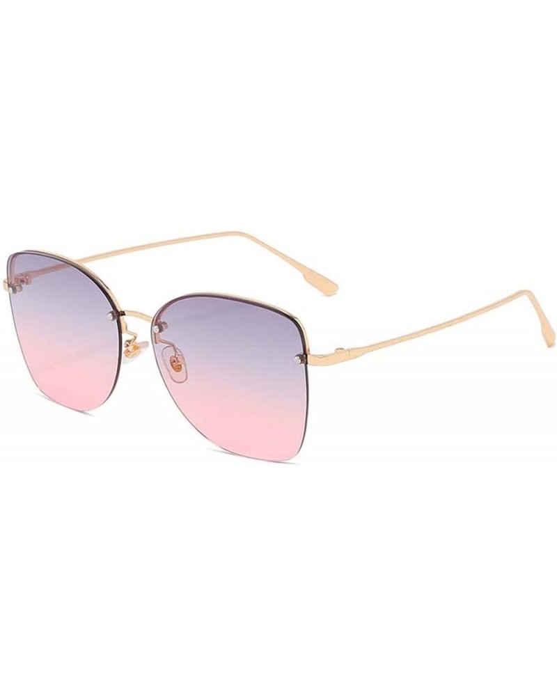 Retro Half Frame Women's Metal Sunglasses, Outdoor Street Shooting Beach Glasses (Color : D, Size : Medium) Medium D $20.10 D...