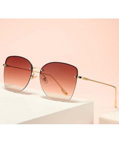 Retro Half Frame Women's Metal Sunglasses, Outdoor Street Shooting Beach Glasses (Color : D, Size : Medium) Medium D $20.10 D...