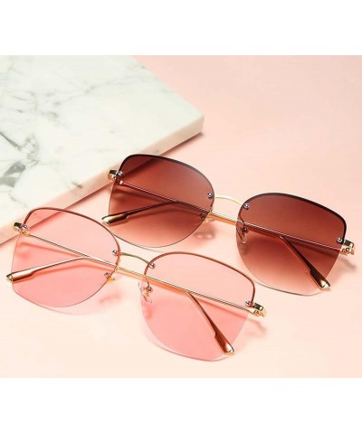 Retro Half Frame Women's Metal Sunglasses, Outdoor Street Shooting Beach Glasses (Color : D, Size : Medium) Medium D $20.10 D...