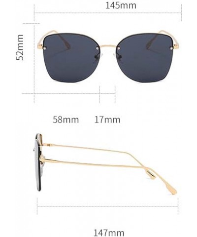 Retro Half Frame Women's Metal Sunglasses, Outdoor Street Shooting Beach Glasses (Color : D, Size : Medium) Medium D $20.10 D...