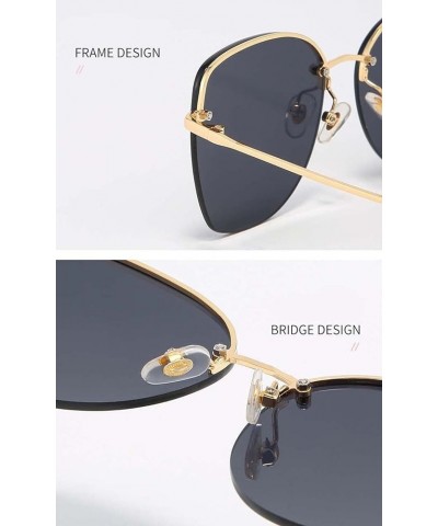 Retro Half Frame Women's Metal Sunglasses, Outdoor Street Shooting Beach Glasses (Color : D, Size : Medium) Medium D $20.10 D...