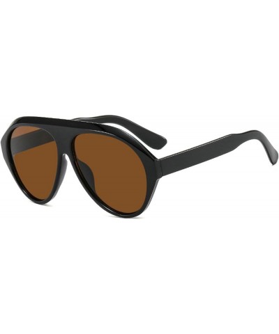 Fashion Oval Pilot Sunglasses For Women Men Retro Oversized Frame Sun Glasses Trending Shades UV400 Eyeglasses Brown $10.70 S...