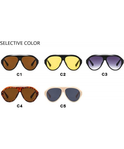 Fashion Oval Pilot Sunglasses For Women Men Retro Oversized Frame Sun Glasses Trending Shades UV400 Eyeglasses Brown $10.70 S...