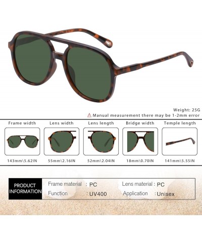 Retro Aviator Sunglasses for Women Men Classic Trendy Vintage 70s Sunglasses Black/Grey+brown Tortoise/Green $9.66 Aviator