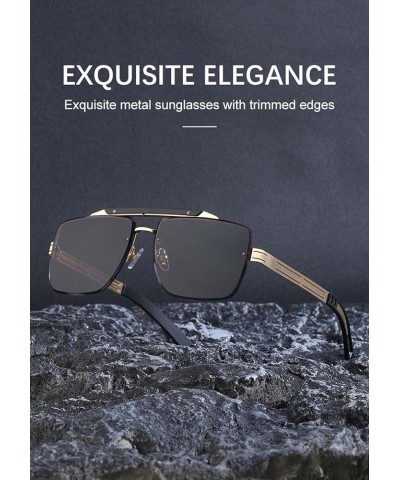 Square Sunglasses Male Business Outdoor Driver Driving Square Sunglasses (Color : F, Size : Medium) Medium B $33.62 Designer