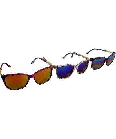 Ladies Marbled Mirrored Tye Dye Sunglasses Bundle of 3 $12.50 Rectangular